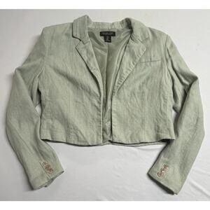 Rachel Zoe Cropped Blazer Women’s M Sage Green Chic Office Career Layer Jacket